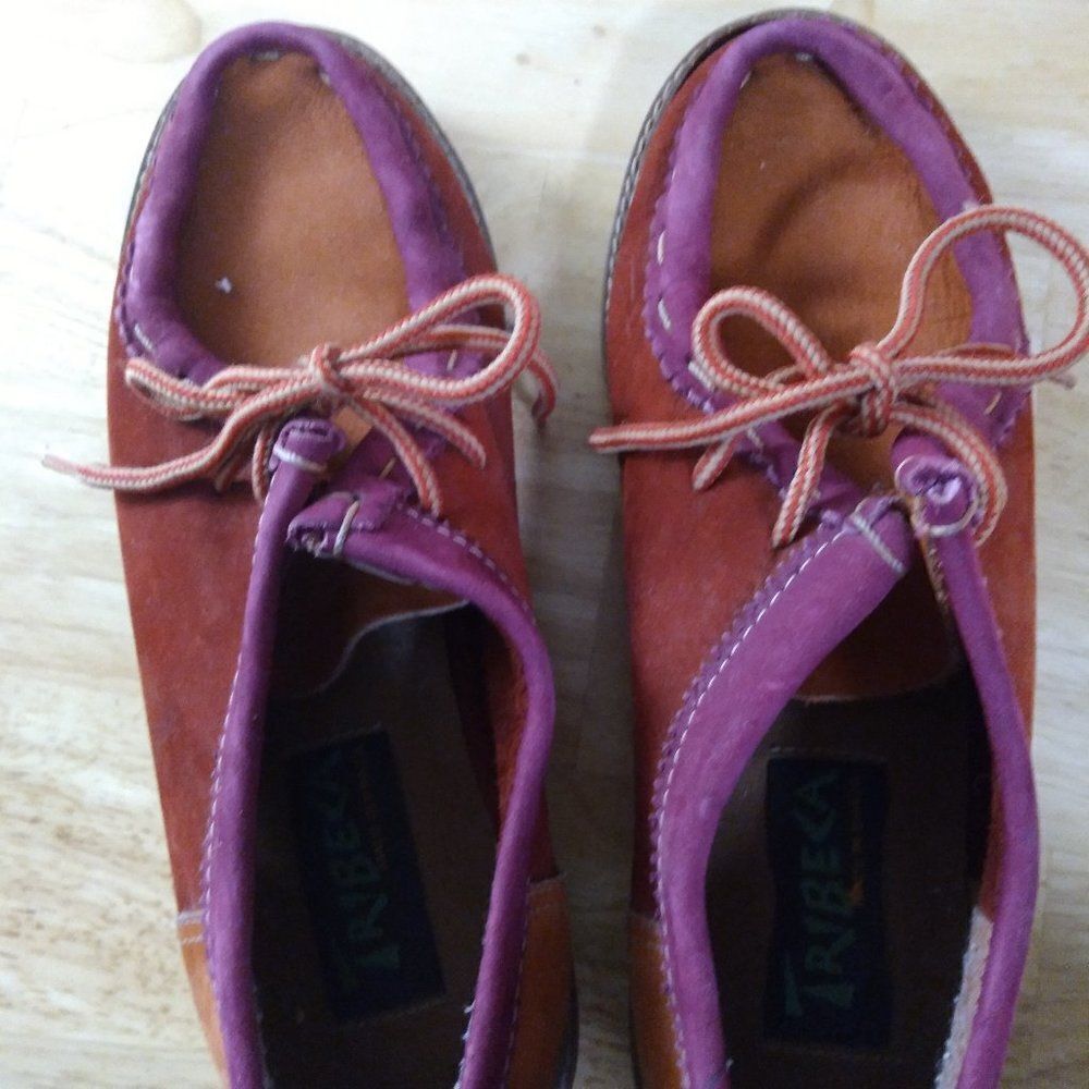 Vintage Tribeca Three Tone Leather Wallabee Loafer Shoes - Picture 5 of 7